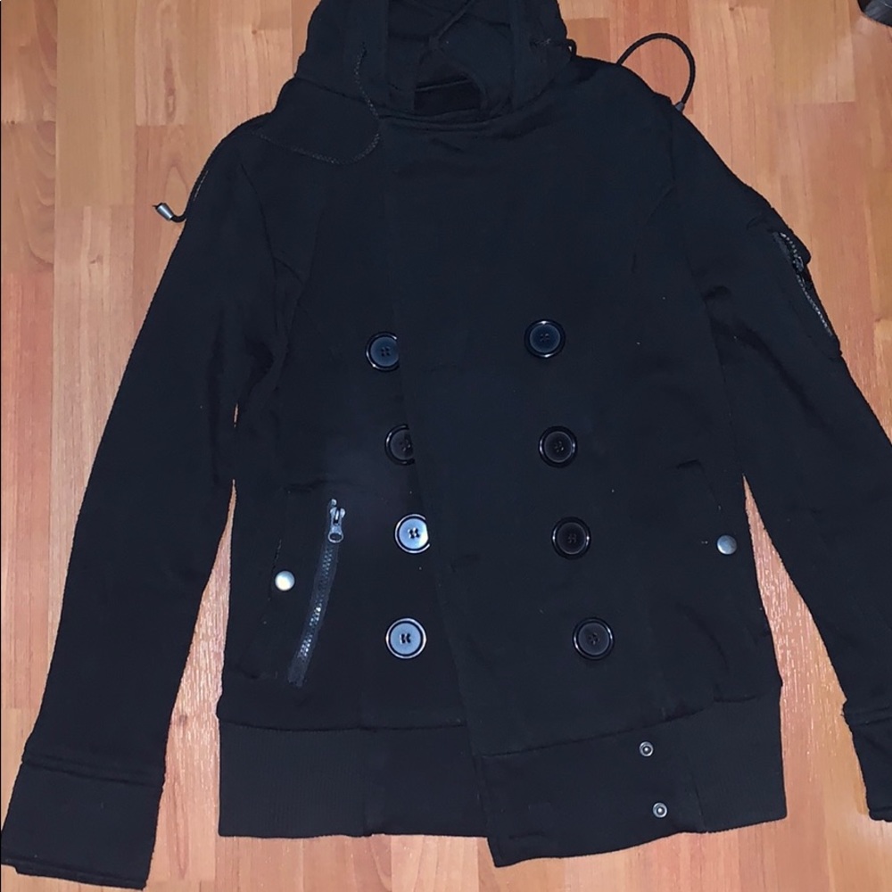 black button up jacket